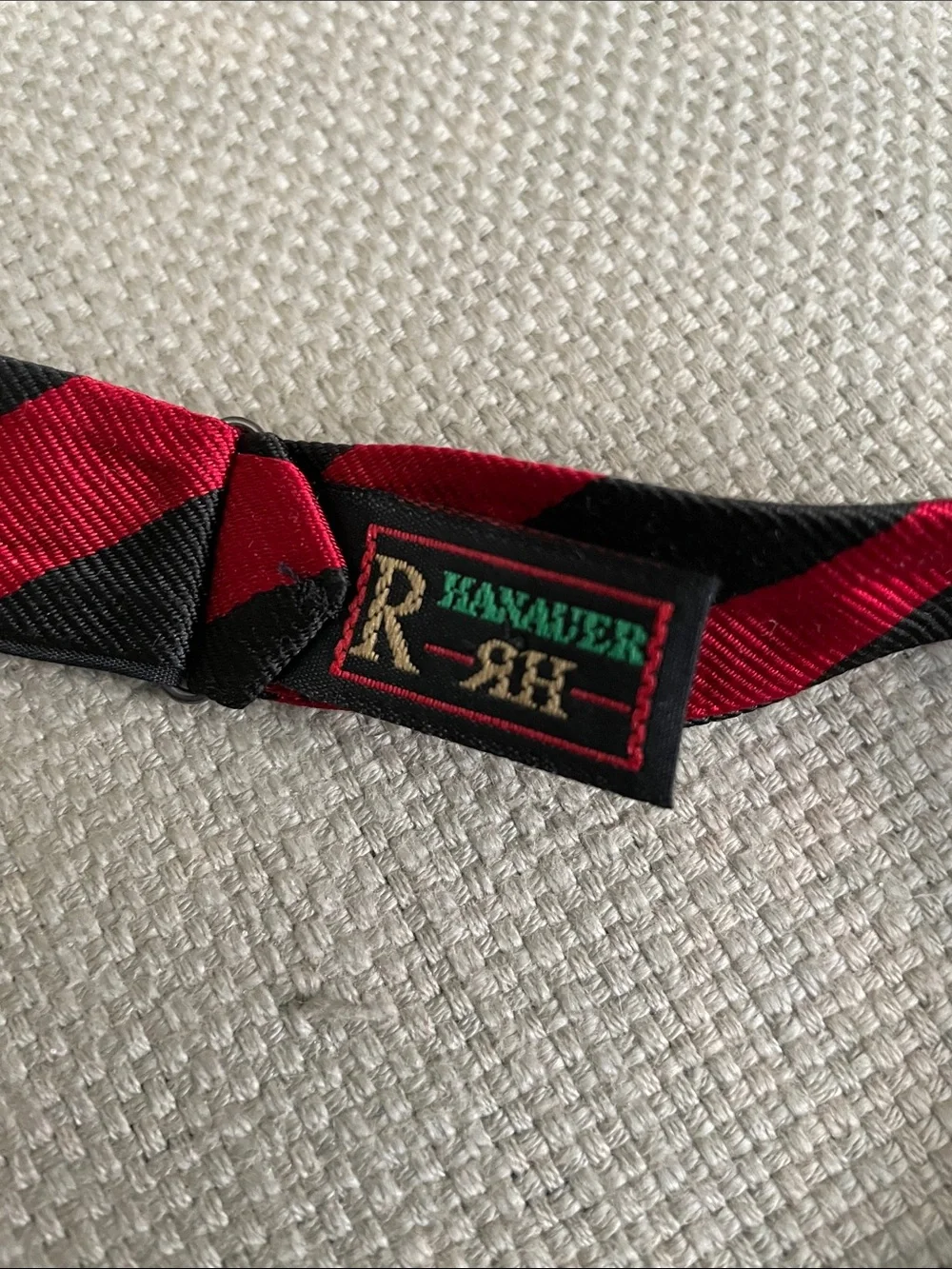 R. Hanauer Diagonal Stripe Red & Black Silk Bow Tie